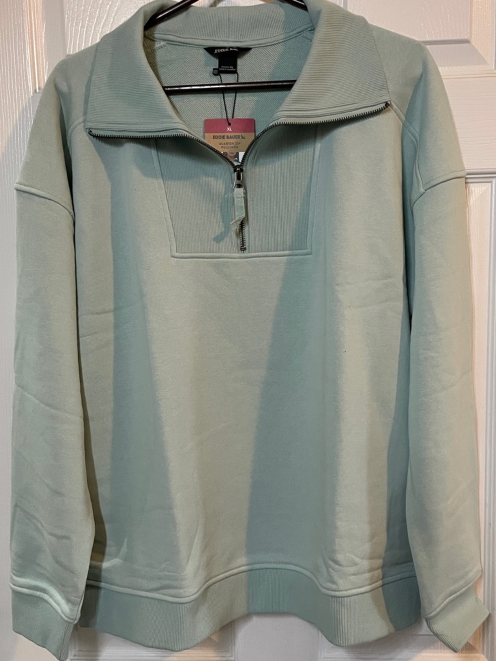 Eddie Bauer Light Mint Quarter-Zip Pullover